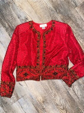 Laurence Kazar Silk Beaded Vintage Jacket